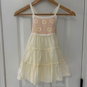 Haute Hippie Crotchet Flower Toddler Dress